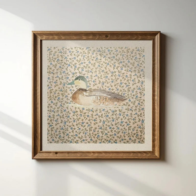 Vintage Mallard Duck Square Print Instant Trendy Decor Living Room Art Nursery Decor Wall Art Mod... | Walmart (US)