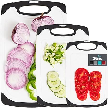 HOMWE Cutting Boards for Kitchen - Chopping Board 3-Pack w/Different Sizes and Non Slip Handles -... | Amazon (US)