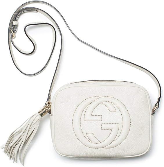 Gucci Soho Leather Disco Bag Mystic White Crossbody Handbag Italy New Leather | Amazon (US)