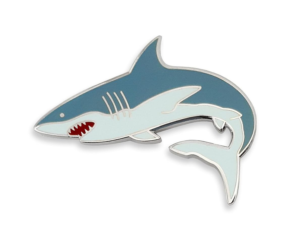 Pinsanity Great White Shark Enamel Lapel Pin | Amazon (US)