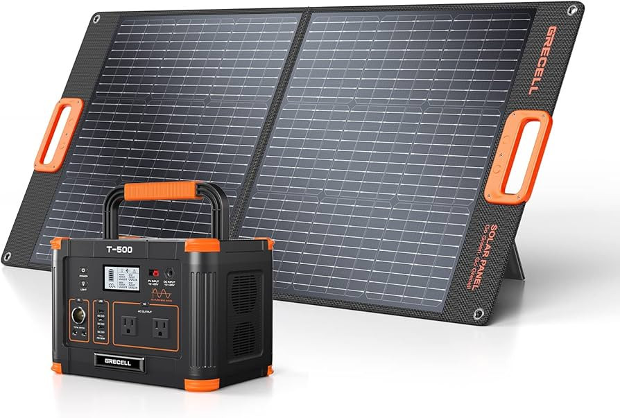 519Wh Outdoor Solar Generator with 100W Portable Solar Panel 20V, Portable Power Station 500W(Pea... | Amazon (US)