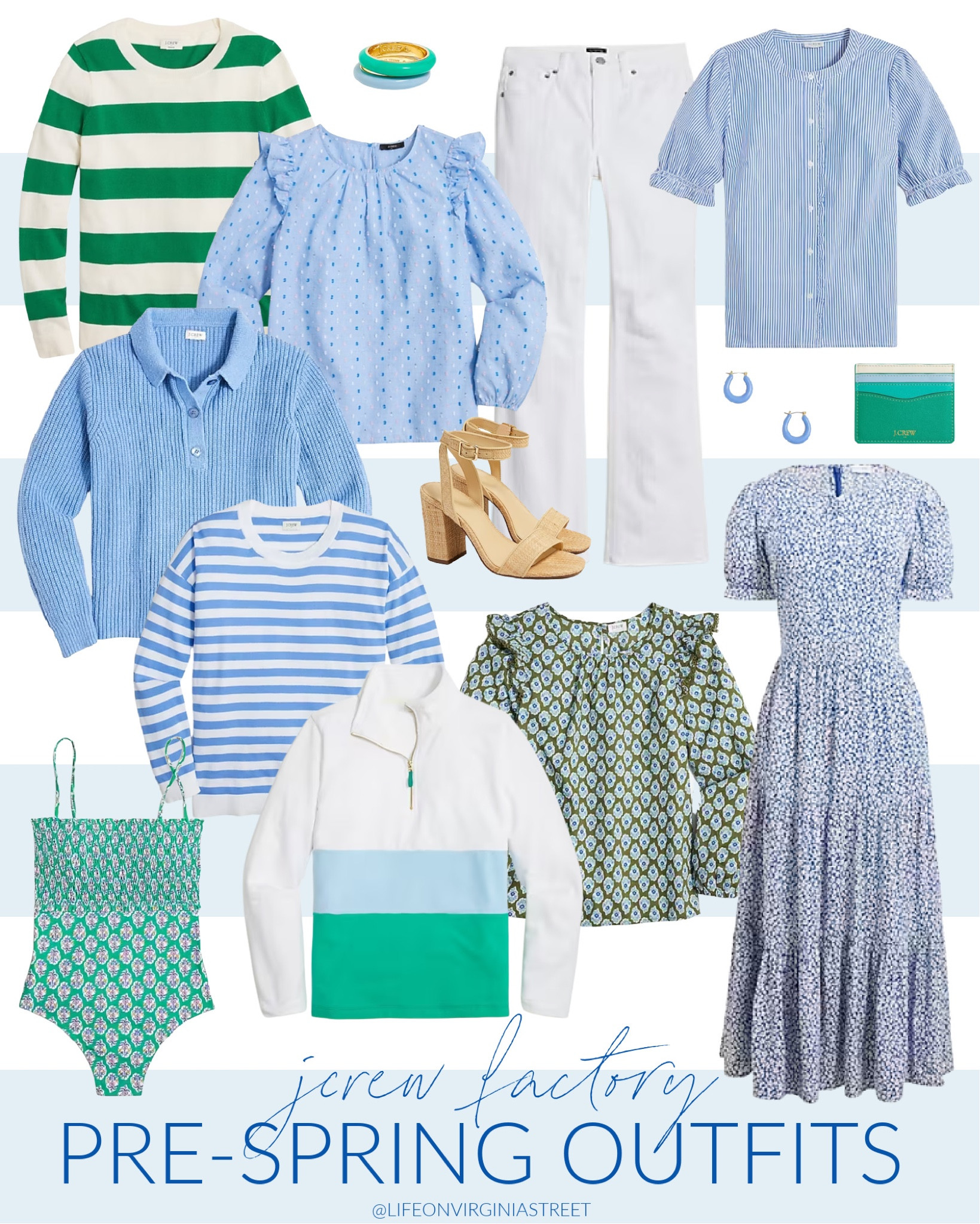 The cutest new spring outfit ideas from J Crew Factory! Loving this block print top, white jeans, striped long sleeve tee, colorblock sweatshirt, block print smocked swimsuit, striped puff sleeve top, raffia block heels, striped sweater and more! See even more ideas here: https://lifeonvirginiastreet.com/cute-arrivals-from-j-crew-factory/.
.
#ltkseasonal #ltksalealert #ltkunder50 #ltkunder100 #ltkgiftguide #ltktravel #ltkswim #ltkshoecrush #ltkitbag #ltkcurves #ltkfind #ltkhome

#LTKsalealert #LTKSeasonal #LTKunder50