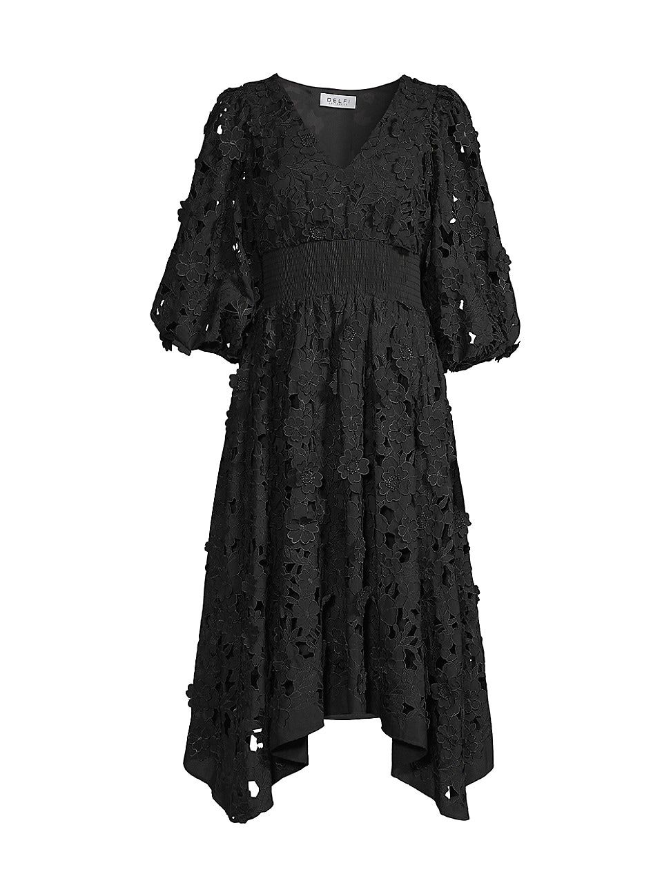 Women's Cosette 3D Lace Handkerchief Dress - Black - Size XS - Black - Size XS | Saks Fifth Avenue