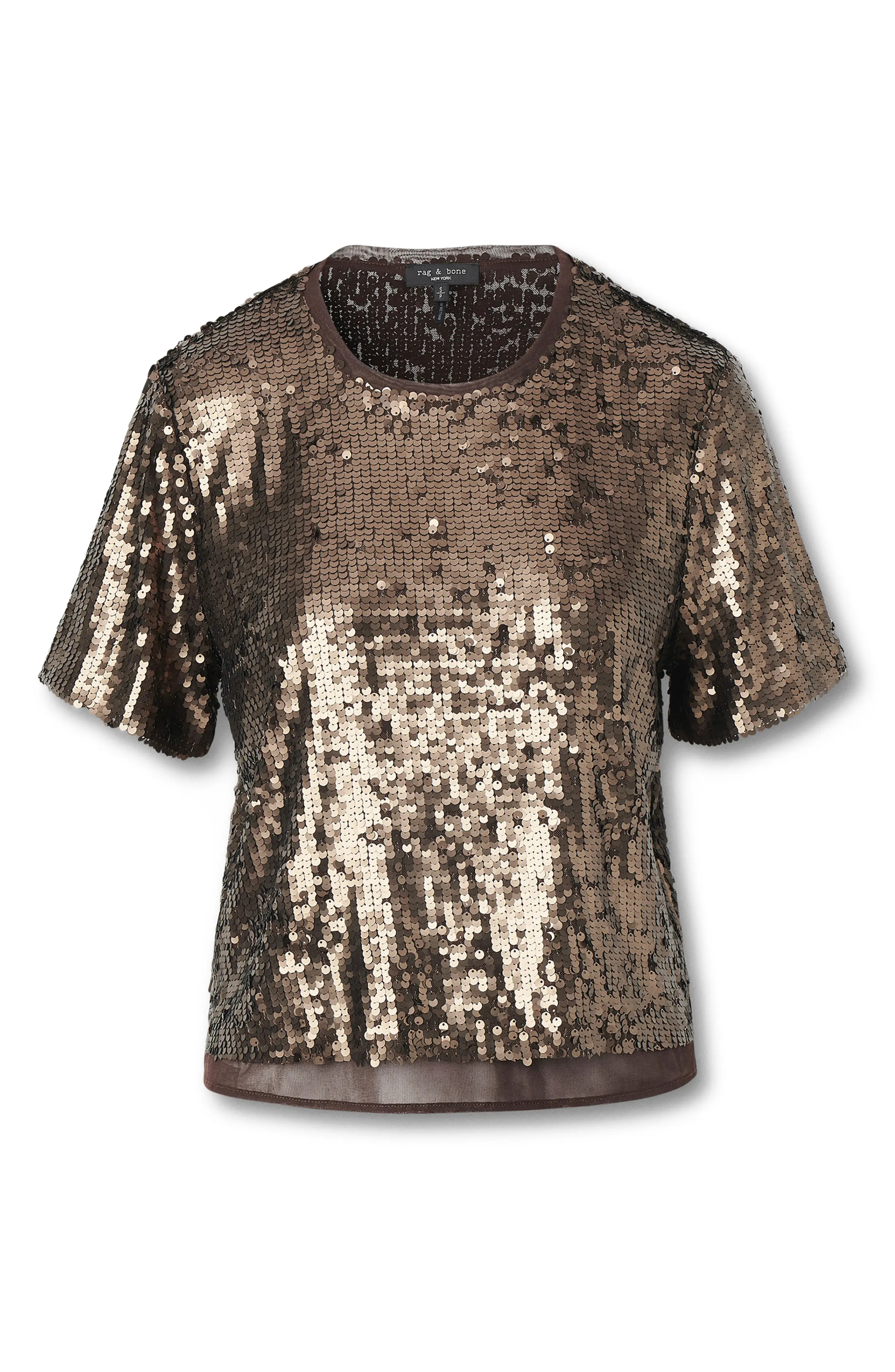 rag & bone Lucy Sequin T-Shirt in Coffee at Nordstrom Rack, Size X-Small | Nordstrom Rack