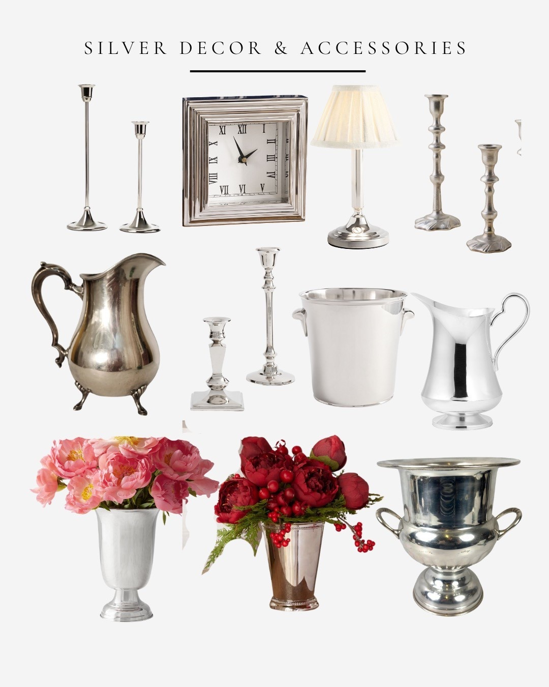 Silver decor and accessories for the holidays, the prettiest!

#LTKFindsUnder100 #LTKHoliday #LTKSeasonal