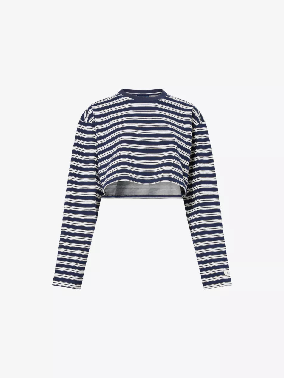 RU & ROCKA - Striped Cropped Stretch-Cotton T-Shirt | Selfridges.com | Selfridges