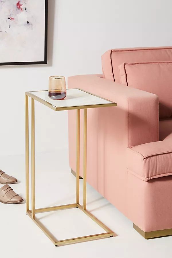 Charlize C-Shaped Side Table By Anthropologie in Gold | Anthropologie (US)