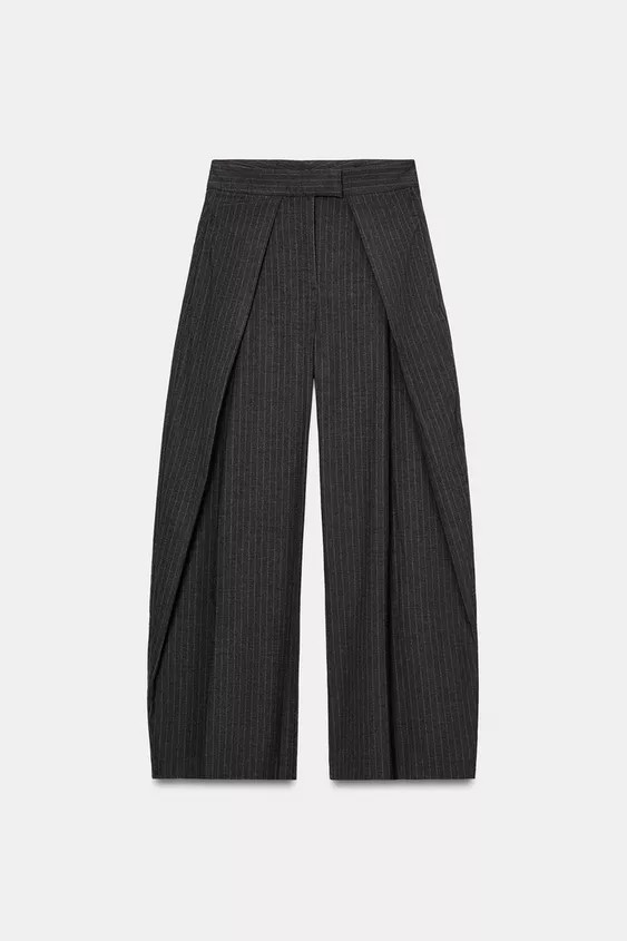 ZW COLLECTION PLEATED WIDE LEG PANTS | Zara US
