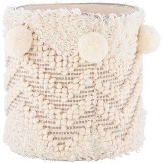 Melia Nordic Wool & Cotton 12-inch Decorative Basket - 12"H x 12"W x 12"D - On Sale - Overstock -... | Bed Bath & Beyond