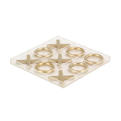 12" Modern Acrylic and Iron Tic Tac Toe Set - Olivia & May | Target