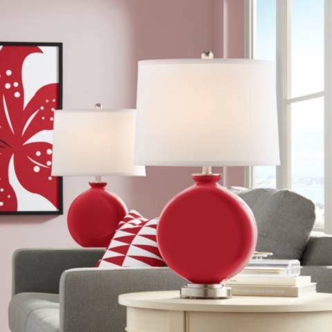 Ribbon Red Carrie Table Lamp Set of 2 - #53E78 | Lamps Plus | Lamps Plus