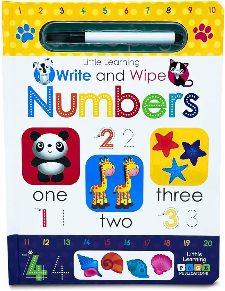 Little Learning Write and Wipe Numbers - Kids Books - Childrens Books, Toddler Books | Amazon (US)