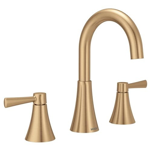 Moen Ronan Bronzed Gold Two-Handle Adjustable Widespread Modern Bathroom Faucet, Valve Included, 84023BZG | Amazon (US)