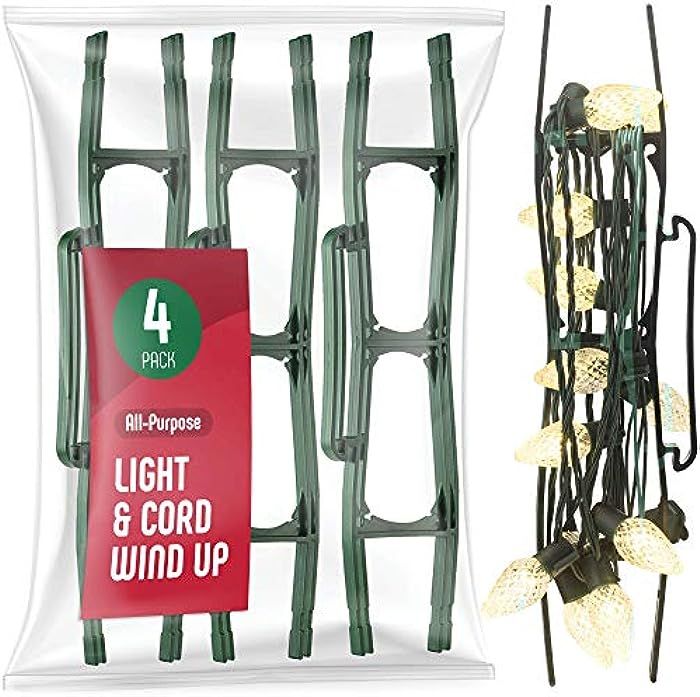 Amazon.com: Christmas Lights Storage Holder [Set of 4] All-Purpose light cord wind up - Holiday L... | Amazon (US)