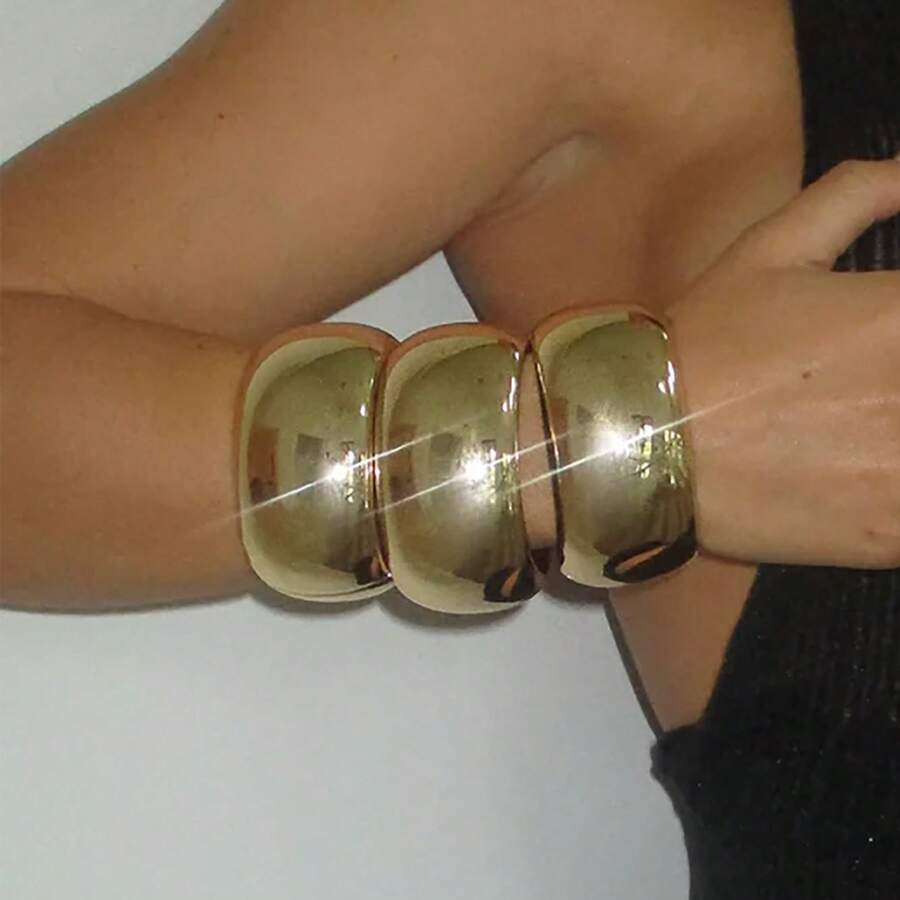 1pc Retro Exaggerated Punk Style Acrylic Asymmetrical Bangle, Minimalist Thick Multicolor Charm B... | SHEIN