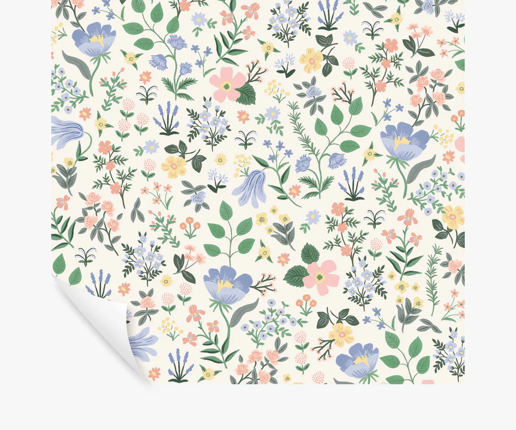 Bramble Fields Peel & Stick Wallpaper - Cream | Rifle Paper Co.
