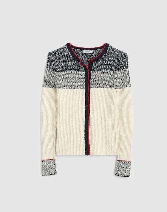 Striped Bouclé-Knit Cardigan | Madewell