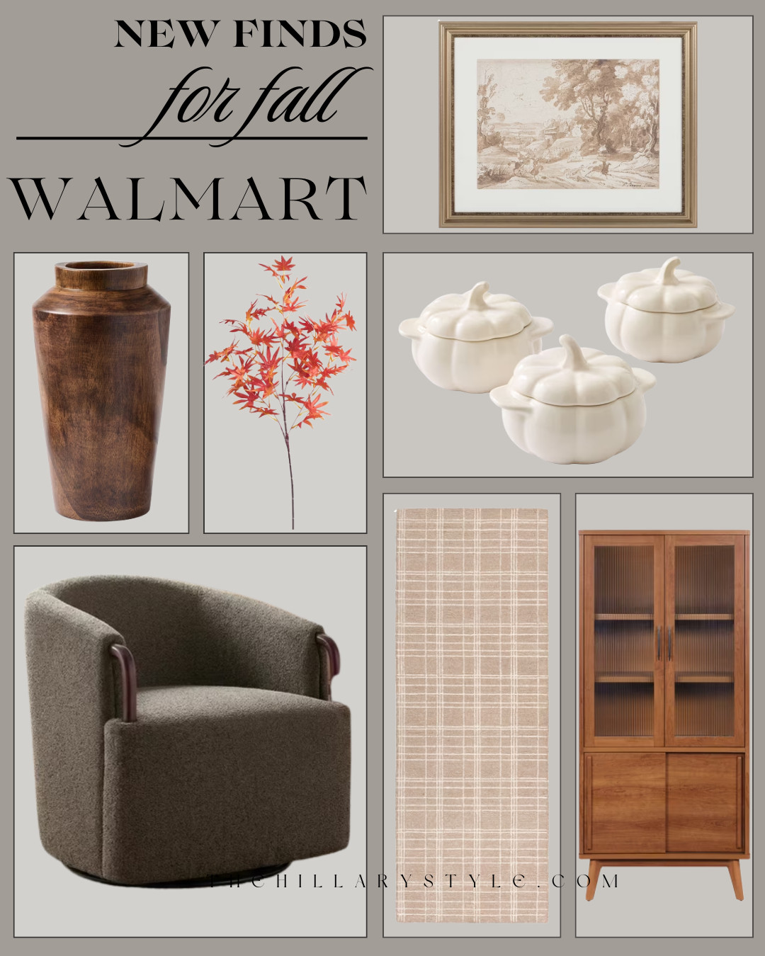 Walmart Fall Home Finds That Look Designer for Less

Walmart’s latest fall home finds are giving cozy, collected, designer-inspired style for less. From warm wood furniture and textured accent chairs to plaid rugs, vintage-inspired artwork, fall stems, and neutral pumpkin decor, these affordable pieces make it easy to create an elevated home for autumn. Save these Walmart fall decor and furniture finds for your seasonal refresh.

#WalmartHome #WalmartFinds #WalmartHomeFinds #FallHomeDecor #FallDecor #FallDecorating #AffordableHomeDecor #DesignerInspired #CozyHome #NeutralHome #OrganicModern #TransitionalStyle #HomeDecor #HomeInspo #LTKFinds #LTKFall #PinterestHome #FallHomeInspo #TheHillaryStyle 

 

#LTKHome #LTKSeasonal #LTKHome
