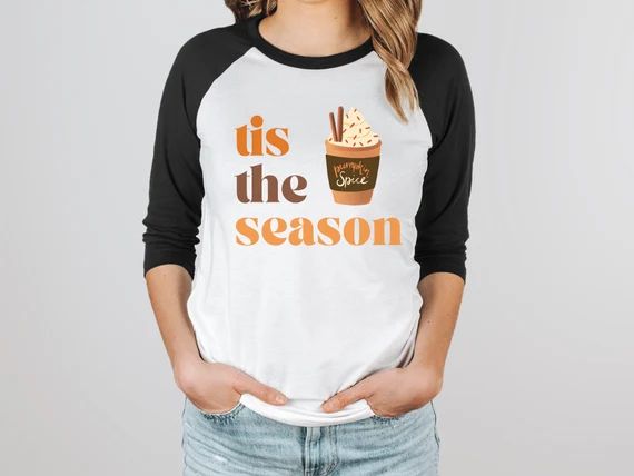 Tis the Season PSL Pumpkin Spice Latte Baseball Tshirt - Etsy | Etsy (US)