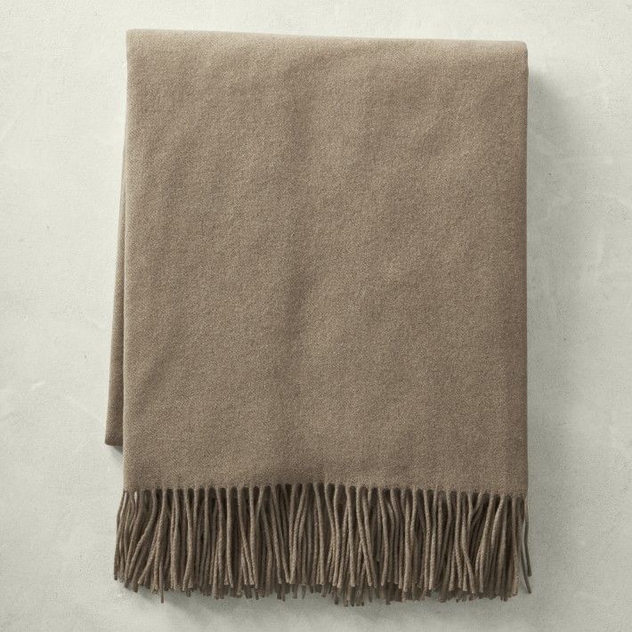 Solid Cashmere Throw, 50&amp;quot; X 65&amp;quot;, Charcoal | Williams-Sonoma
