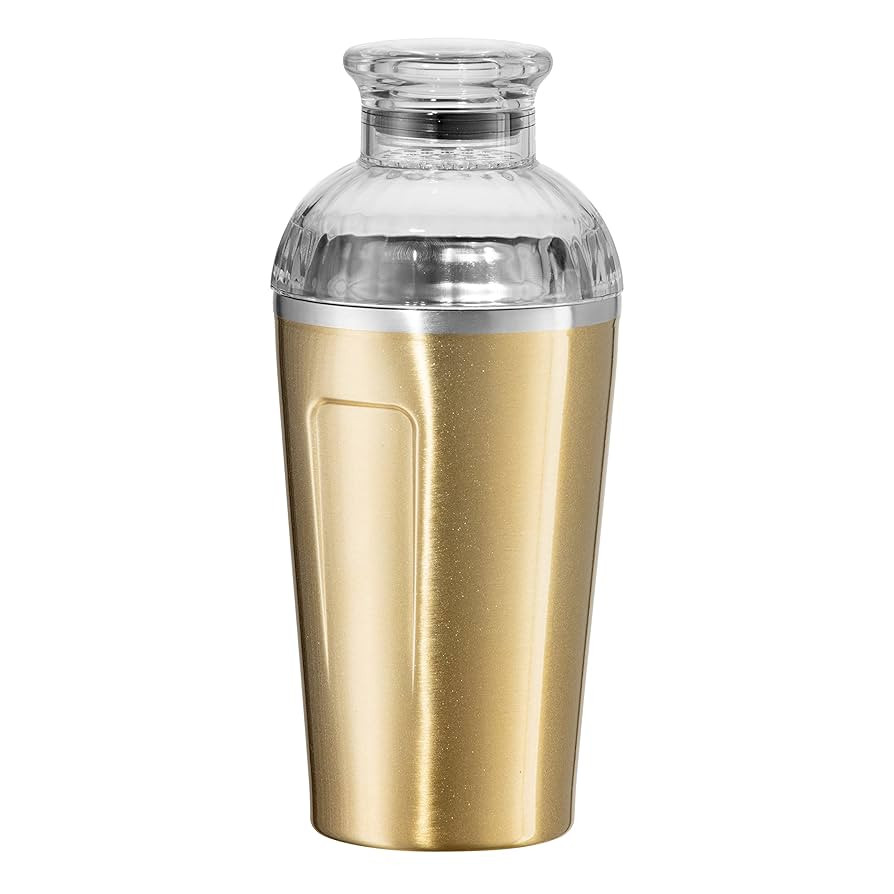 OGGI Groove Insulated Cocktail Shaker-17oz Double Wall Vacuum Insulated Stainless Steel, Tritan L... | Amazon (US)