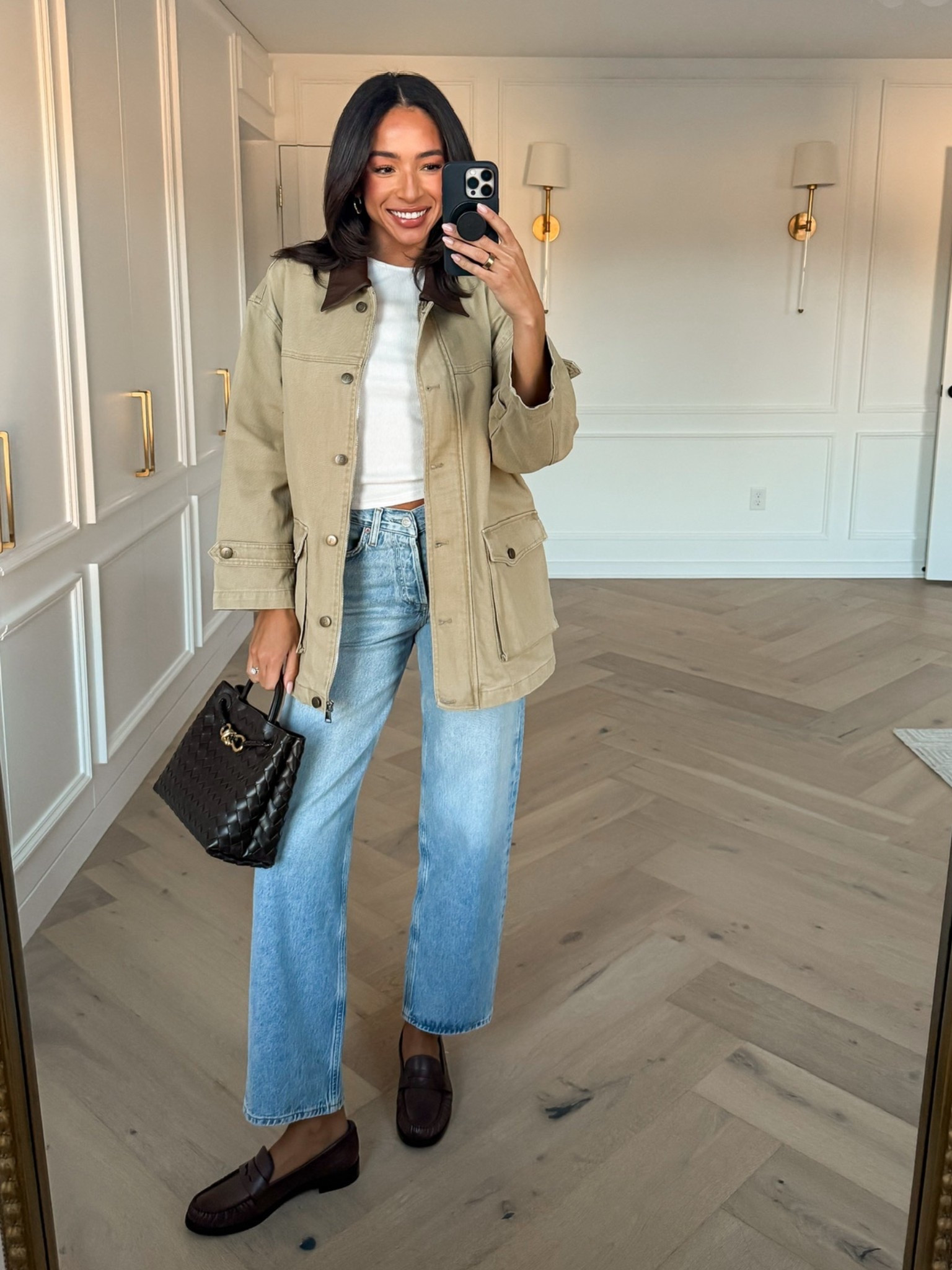 Spring outfit!! Wearing size xs tee, size small barn jacket and size 25 jeans 

spring style, spring fashion, casual outfit, spring jacket, what to wear, spring transitional outfit, casual outfit, barn jacket, faux-leather collar

#LTKSeasonal #LTKootd