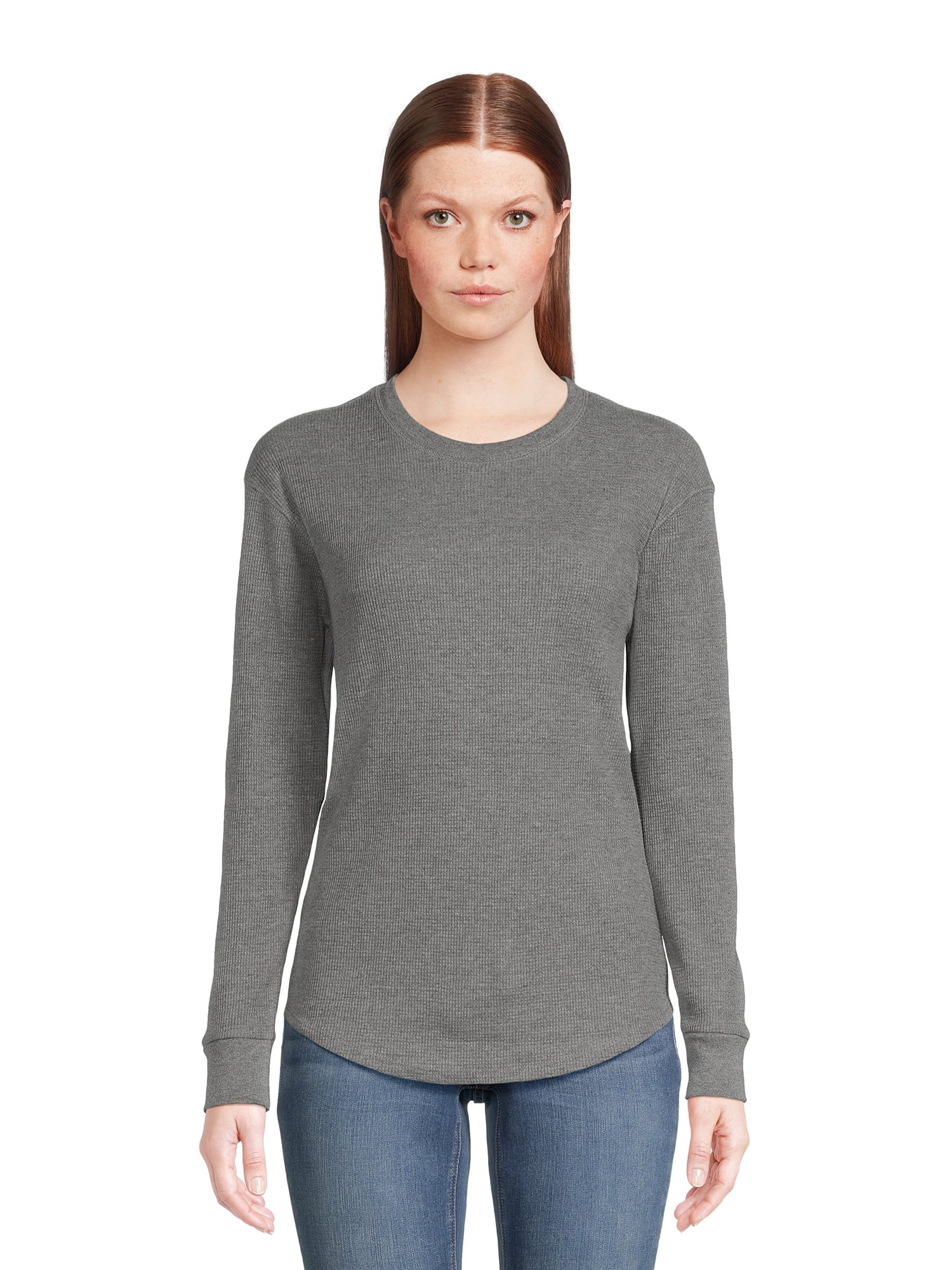 Time and Tru Women's Thermal Top with Long Sleeves, Sizes S-3XL | Walmart (US)