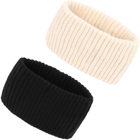 YISSION Winter Headbands for Women Non Slip Wide Headbands Thick Knit Head bands Black White Head... | Amazon (US)