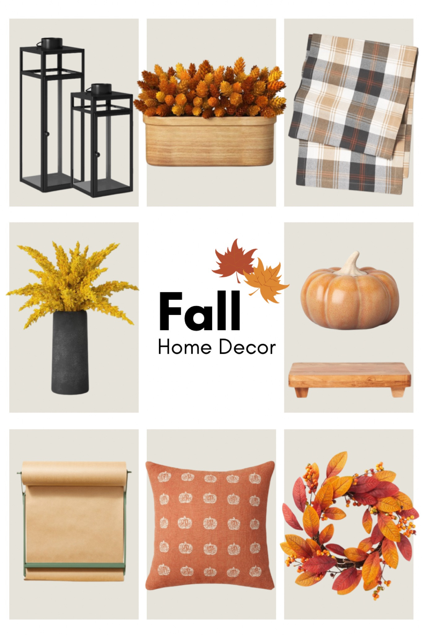 Fall home decor.

Pumpkin decor
Target fall home decor
Outdoor lanterns
Fall wreath

#LTKhome