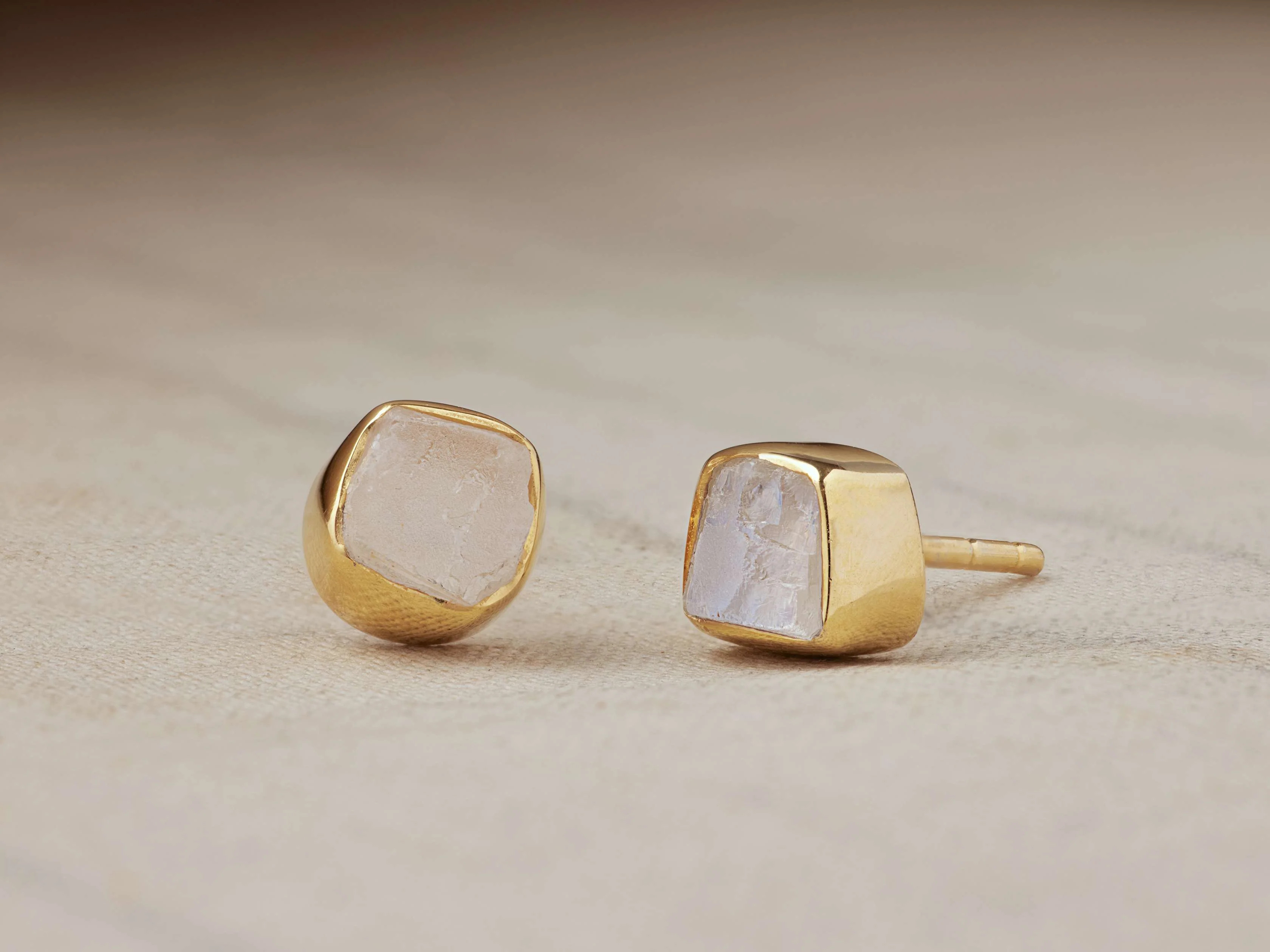 Darian Moonstone Bezel Stud Earring | Arhaus