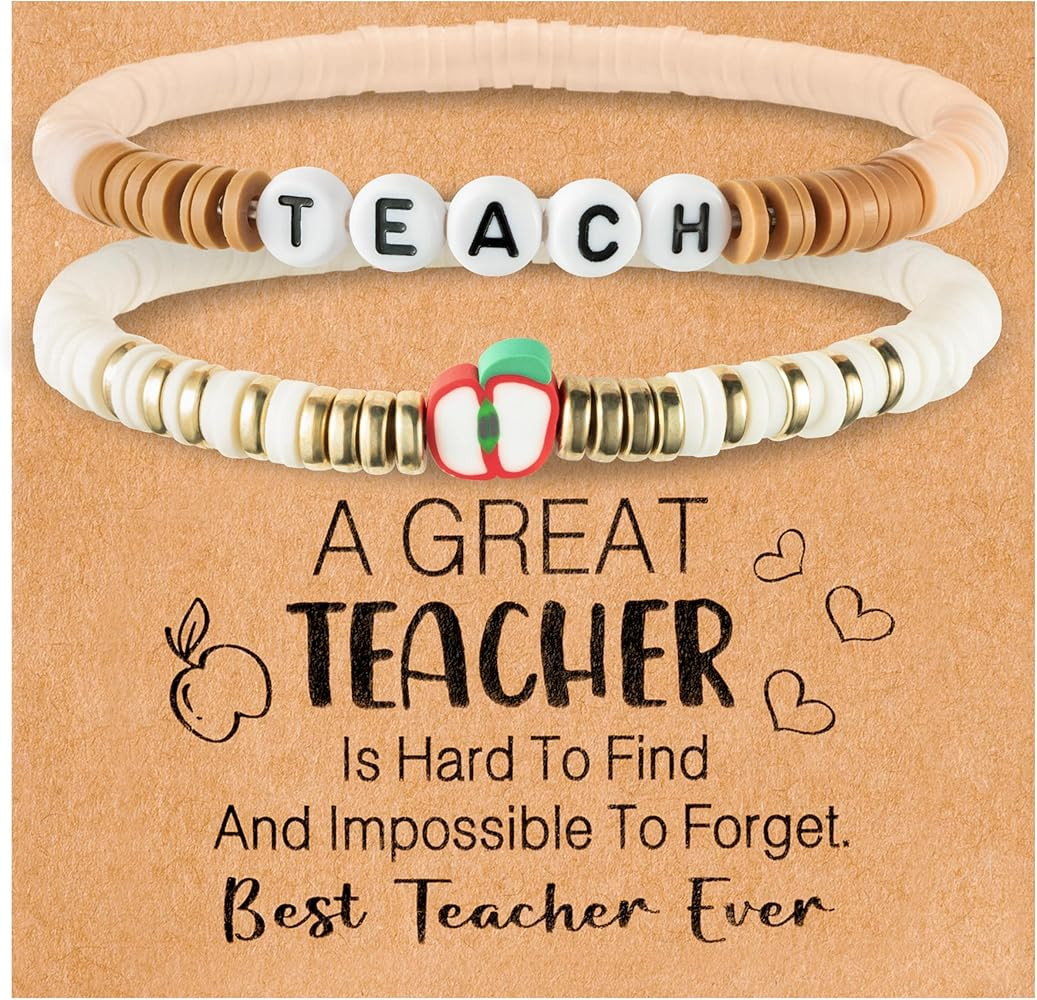 Y1tvei 7Pcs Heishi Surfer Bracelets Set Colorful Preppy Happy Smile Evil Eye Beaded Stretch Clay ... | Amazon (US)