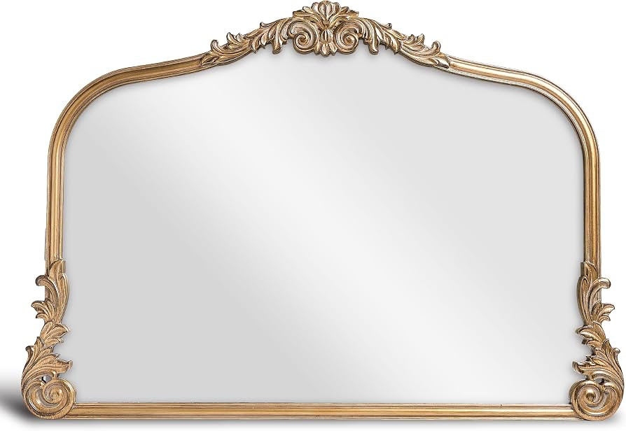 Wylde Iris English Estate Carved Arch Wood Wall Mirror, Mirror for Entryway, Living Room, Bathroo... | Amazon (US)