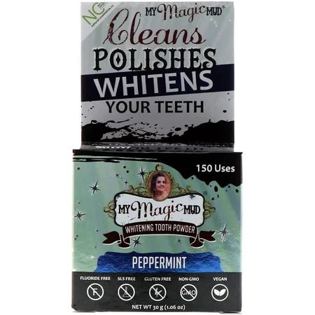My Magic Mud Whitening Tooth Powder Peppermint 1 06 oz 30 g | Walmart (US)