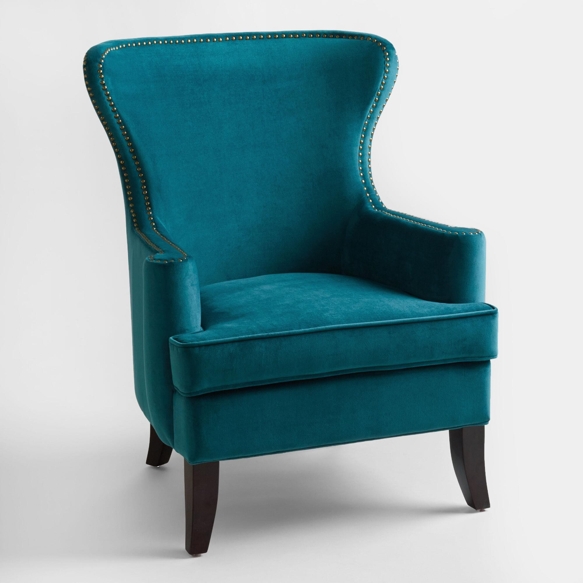 Pacific Blue Elliott Wingback Chair - Fabric by World Market | World Market