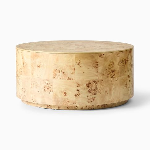 Volume Round Drum Coffee Table (36") - Burl | West Elm (US)