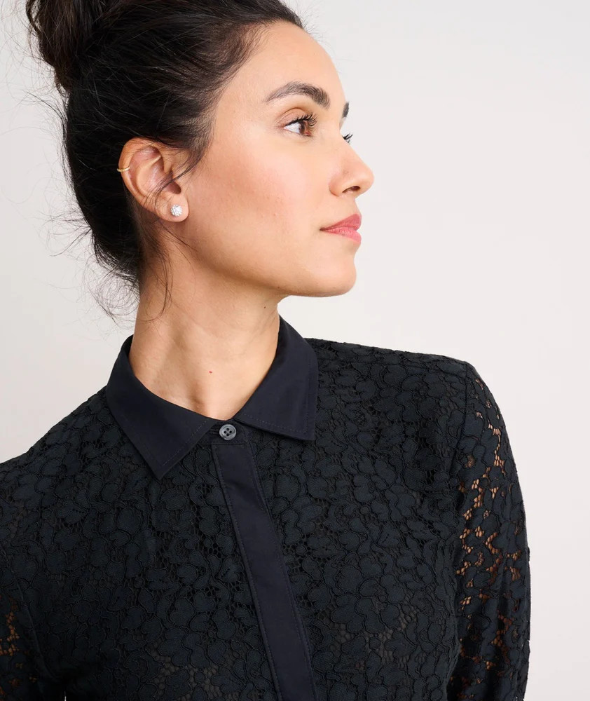 Cotton Blend Lace Holly Shirt | UNTUCKit (US)