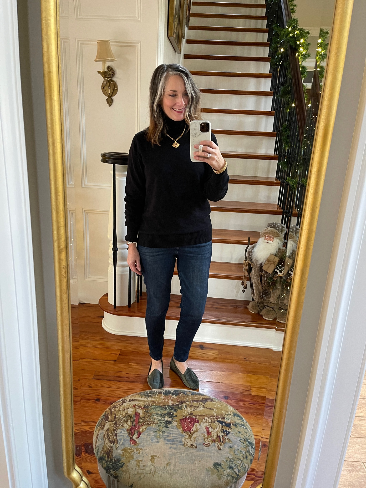 Classic black turtleneck sweater with jeans and velvet flats from Birdies! #llbean #birdies 

#LTKSeasonal #LTKstyletip #LTKshoecrush