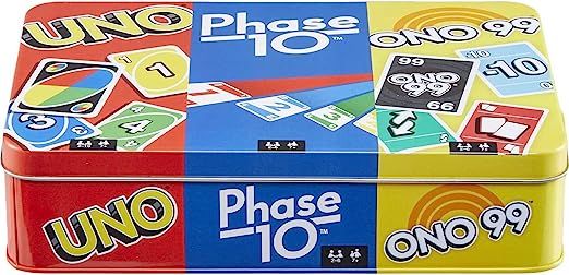Amazon.com: 3 Card Games, UNO, Phase 10, ONO 99, Gifts for Kids, Adults and Family Night, Storage... | Amazon (US)