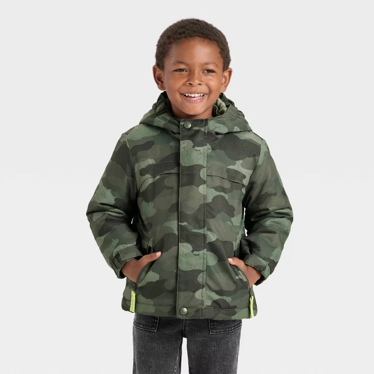 Toddler Boys' Camo 3-in-1 Snowplay Jacket - Cat & Jack™ Olive Green | Target