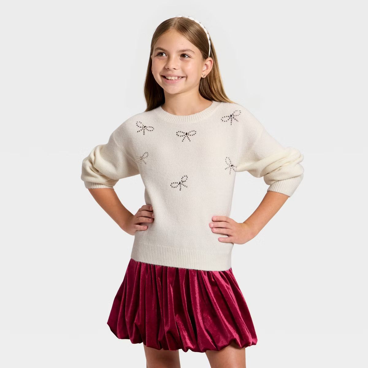 Girls' Embellished Pullover Sweater - Cat & Jack™ | Target