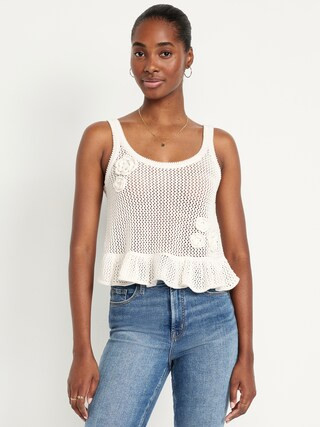 Sleeveless Open-Stitch Peplum Sweater | Old Navy (CA)
