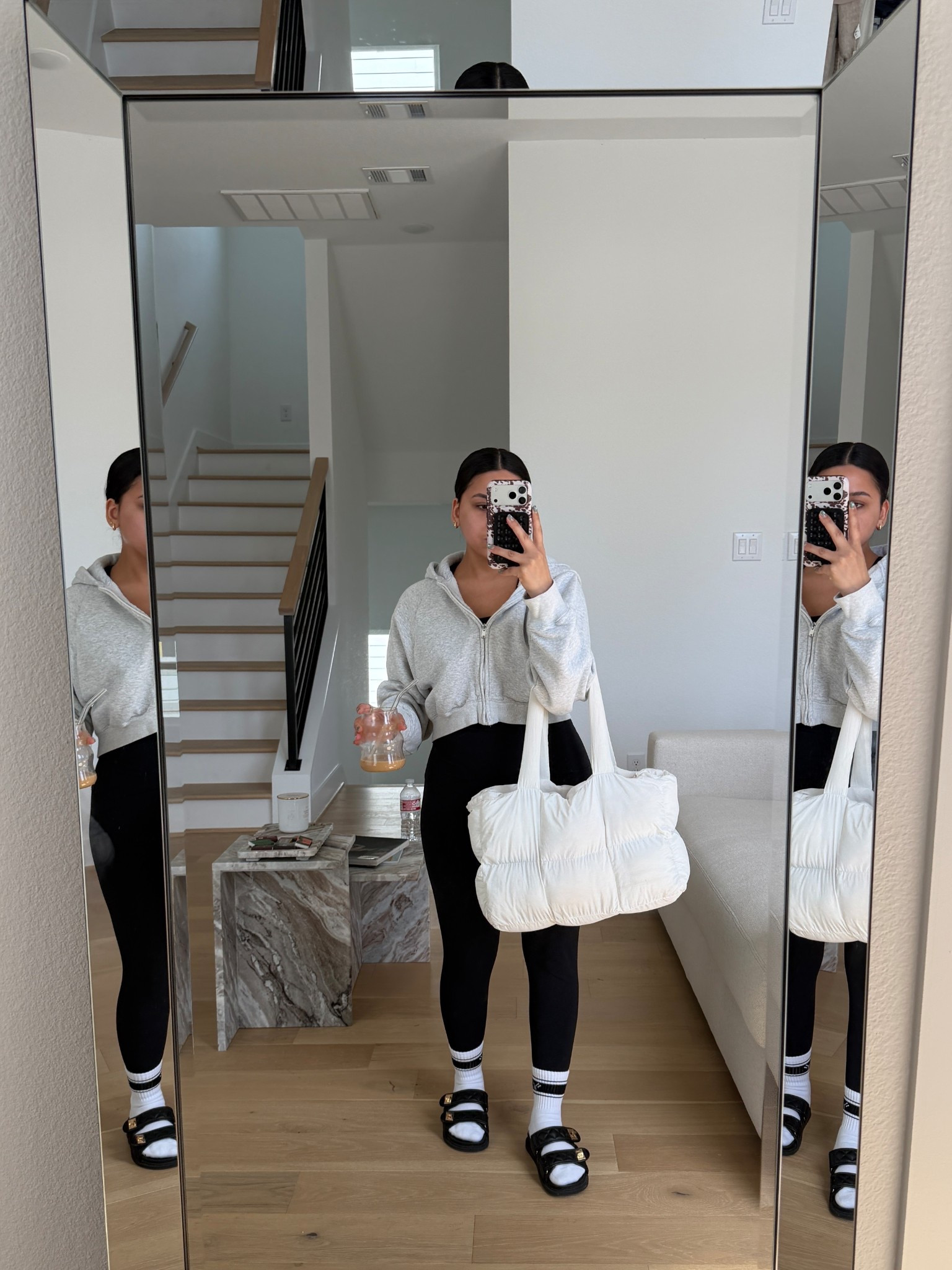 Legging: medium 
Sports bra: small
Zip jacket: small
Pilates grip socks 
Puffer tote bag 

#LTKgrwm #LTKootd #LTKActive