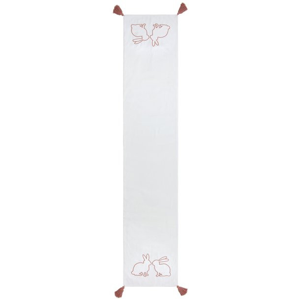 Way to Celebrate Bunny Cotton 14" x 72" Table Runner, White/Pink | Walmart (US)