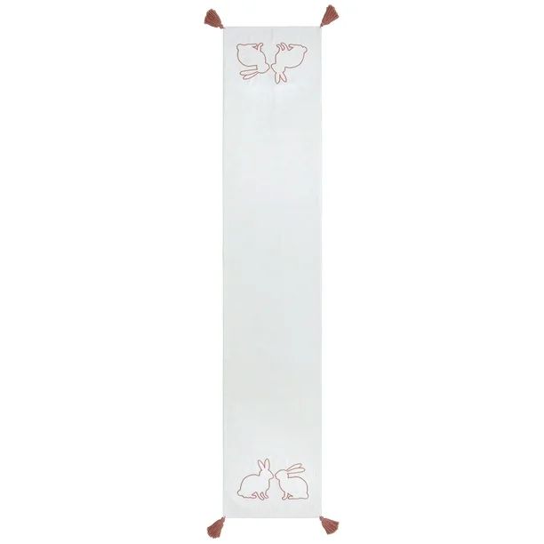 Way to Celebrate Bunny Cotton 14" x 72" Table Runner, White/Pink | Walmart (US)