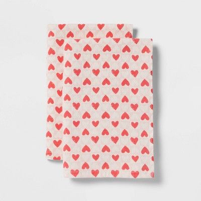 2pk Valentines Printed Hand Towels - Threshold™ | Target