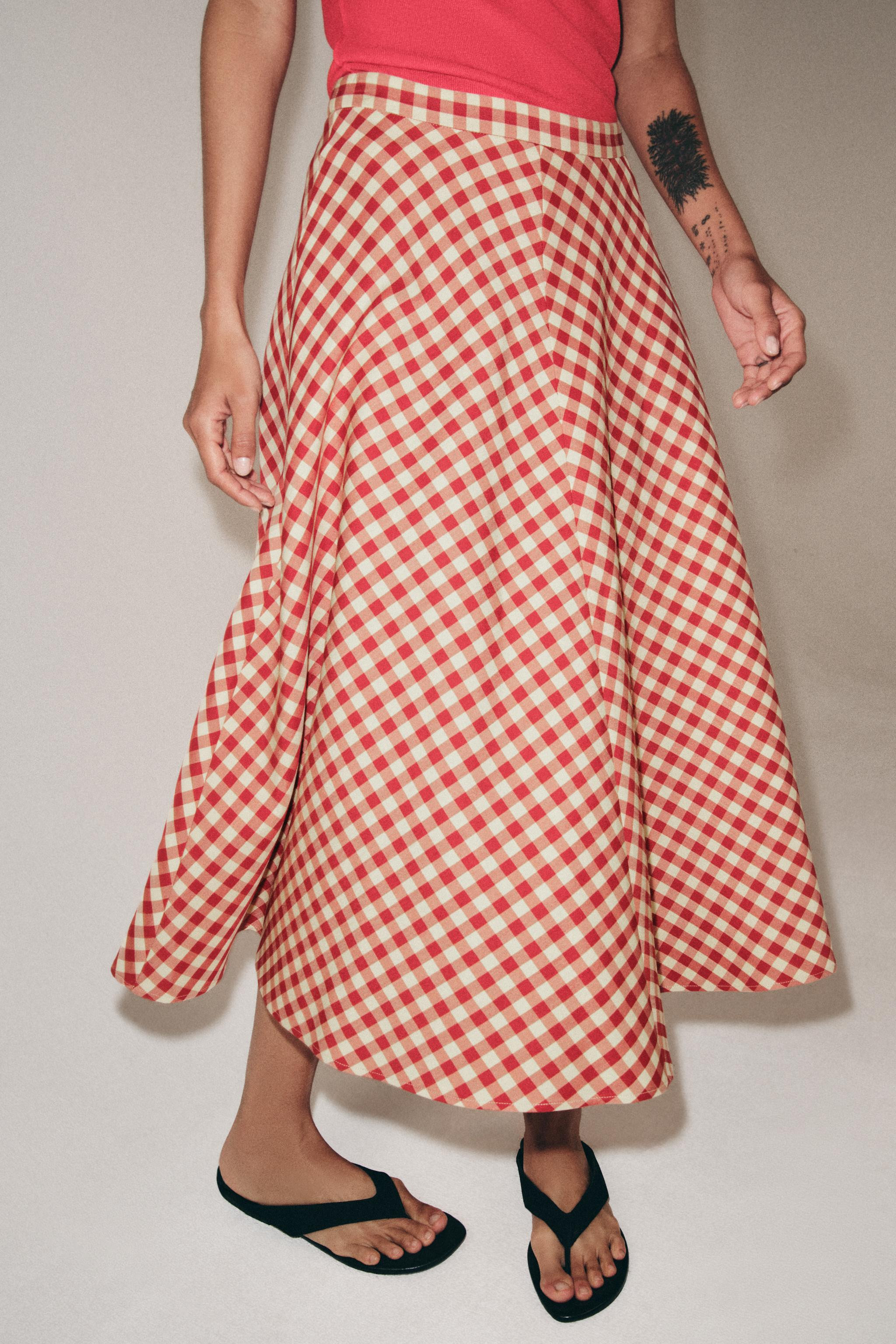 ZW COLLECTION PLAID CAPE SKIRT | Zara US