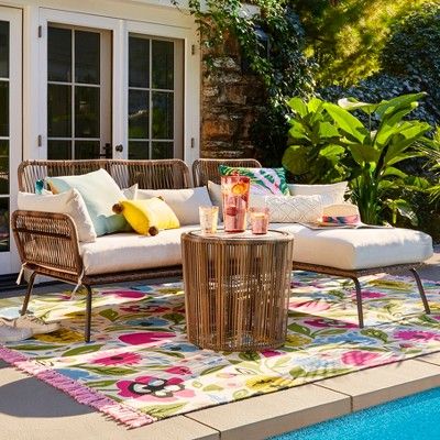 Latigo Patio Sectional/Table Set Brown - Opalhouse™ | Target