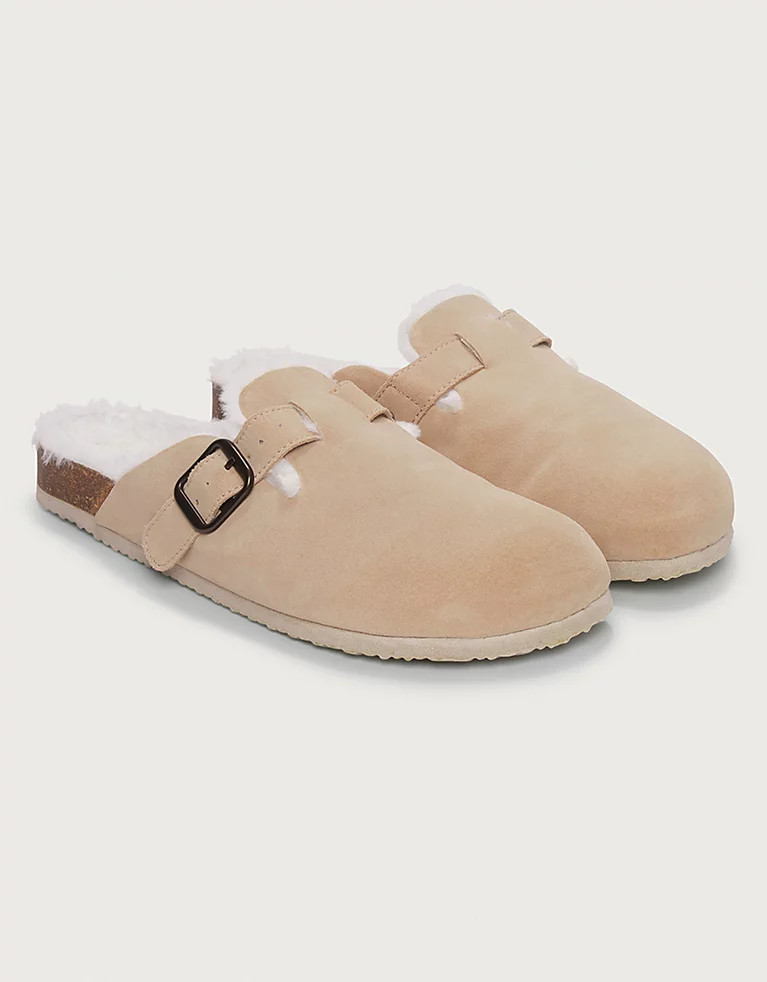 Suede Corkbed Mule Slippers | The White Company (UK)