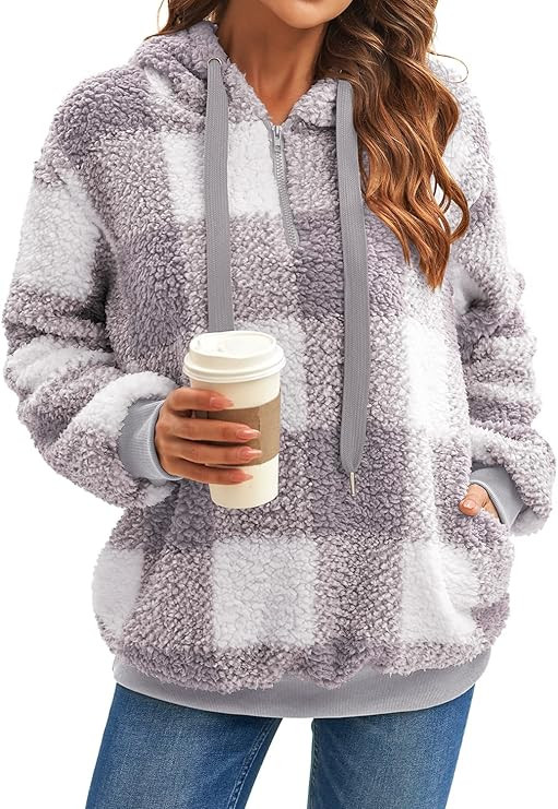 ReachMe Womens Oversized Sherpa Pullover Hoodie with Pockets Fuzzy Fleece Sweatshirt Tie Dye Fluf... | Amazon (US)