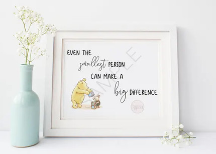 Click for more info about Even The Smallest Person Can Make Big Difference | Landscape Classic Pooh Quote | Digital Nursery...